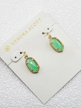 Kendra Scott Light Green Glass Earrings